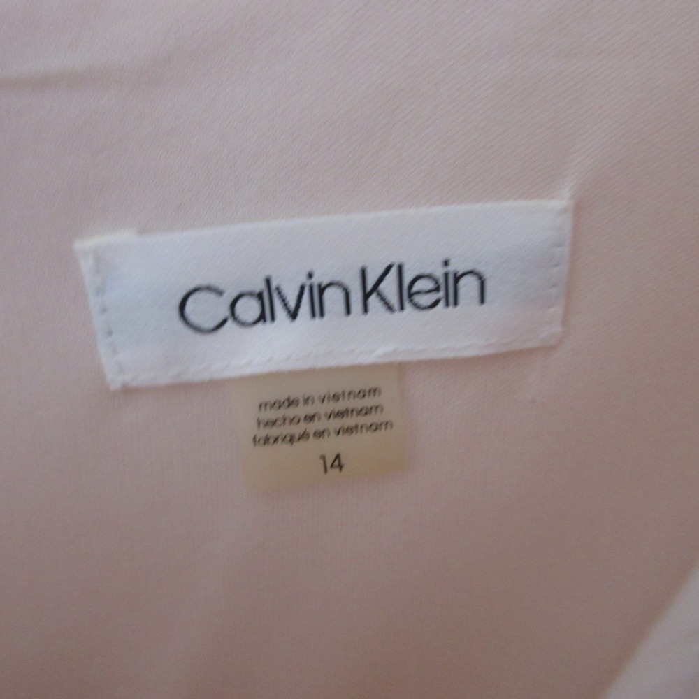 Calvin Klein Dress 14 Pink Ruffle Hem High Low Mermaid Cocktail Event READ NWT - Picture 4 of 14